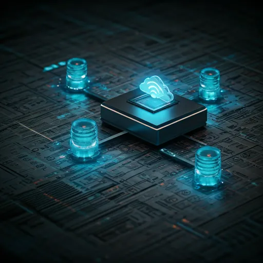 Image depicting a rusted old shipping container on a cloud