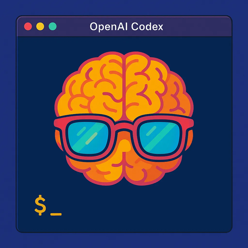 Image depicting openai in a terminal window with a brain with glasses